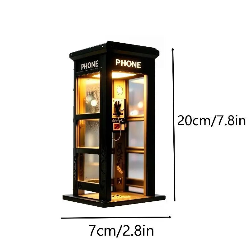 Vintage Telephone Booth Desk Lamp – Retro Nightstand Light with Free Shipping