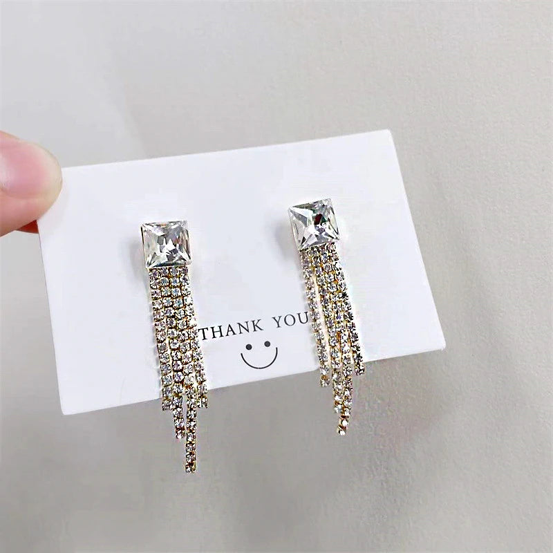 Vintage Crystal Drop Earrings for Women