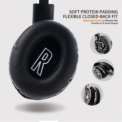 Wireless Bluetooth 5.0 Over-Ear Headphones – Graffiti Foldable Headset with Mic, Hi-Fi Stereo & Free Shipping