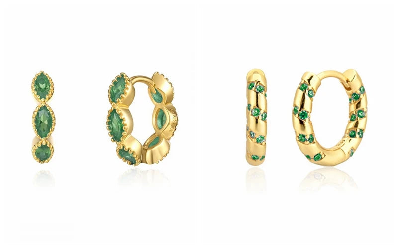 Green Zircon Gold-Tone Earrings