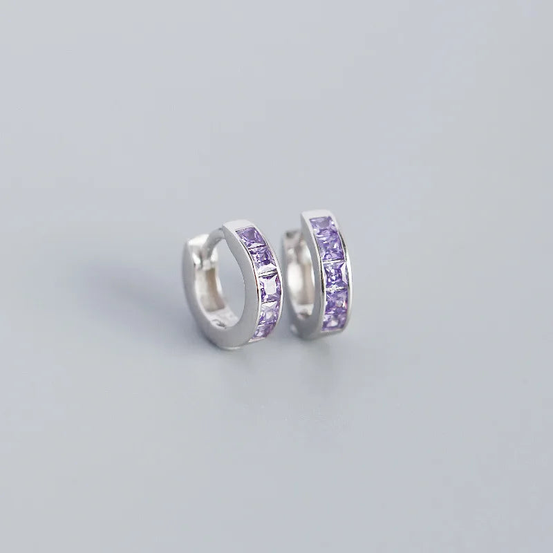 Colorful Zircon Huggie Hoop Earrings