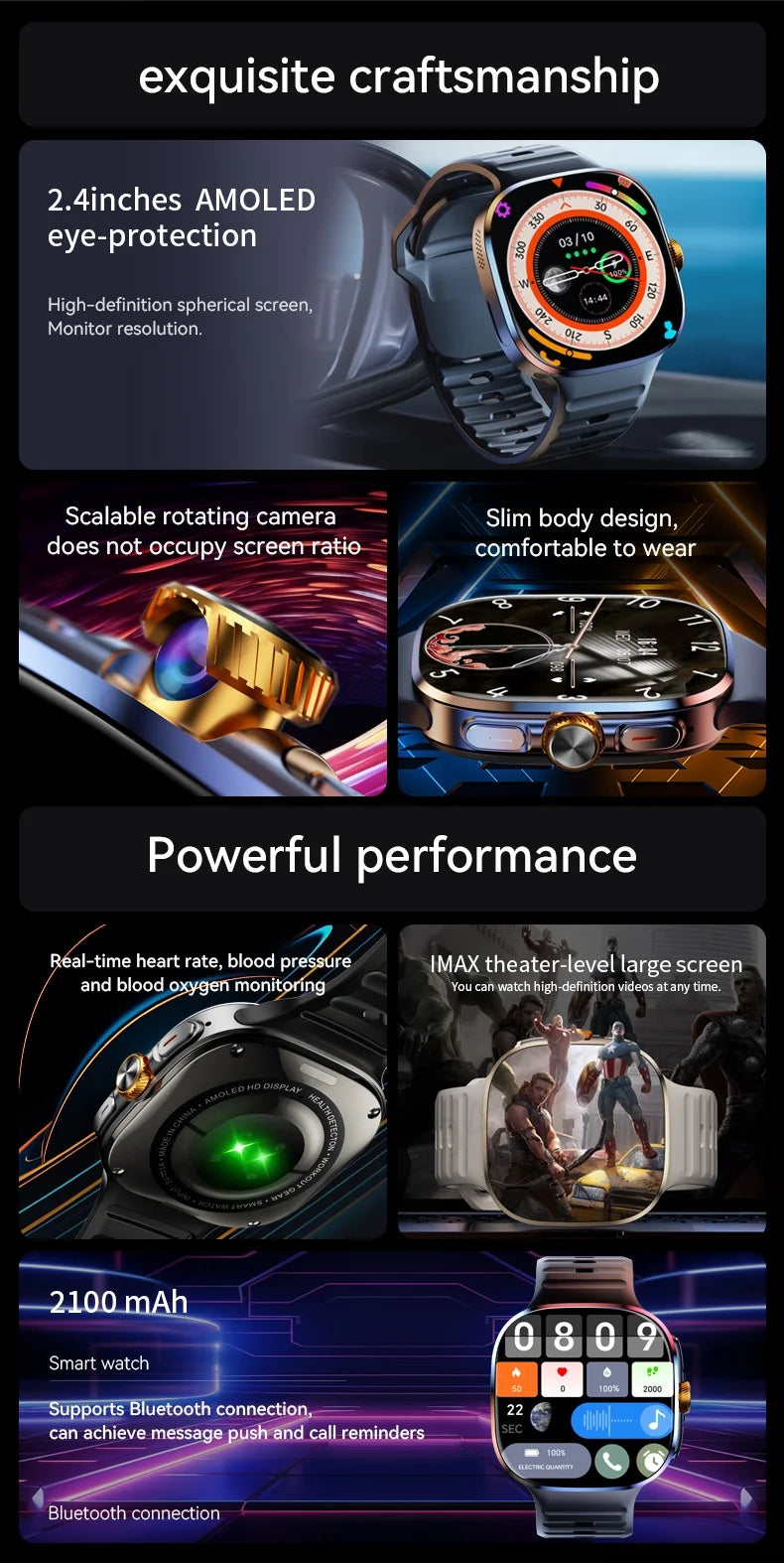 M99 5G Smartwatch – AMOLED Display Watch with Camera, GPS & Free Shipping