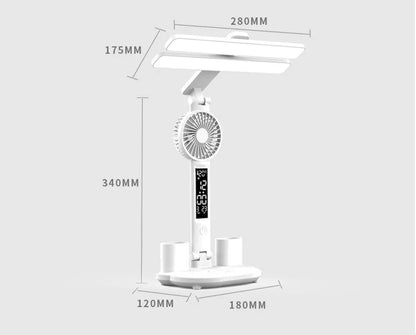 3-in-1 LED Desk Lamp with Fan and Phone Holder