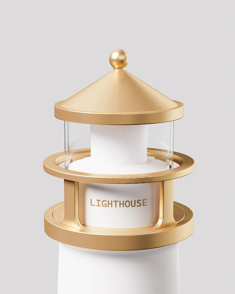 Motion Sensor Moon Projection Lighthouse Night Light – Rechargeable Bedside Lamp for Bedroom & Kids Room