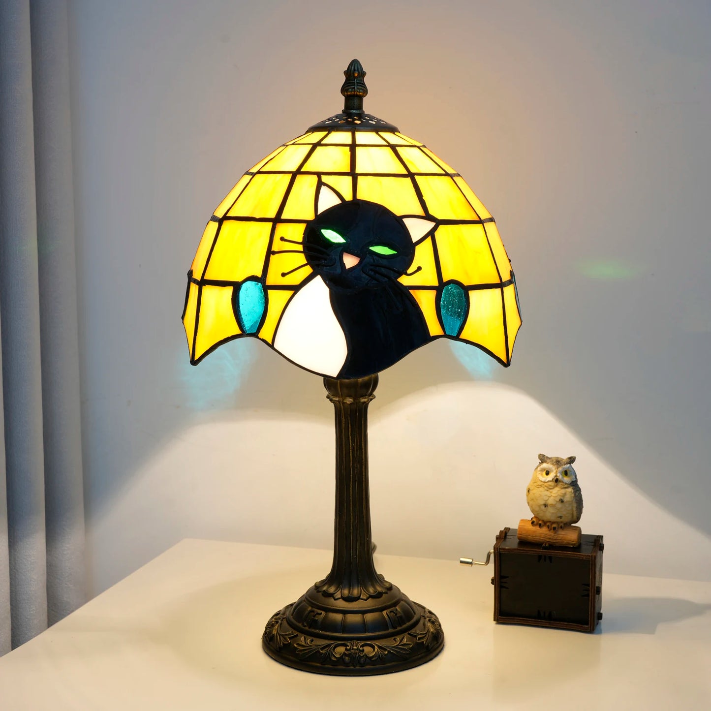 Cute Black Cat Bedside Table Lamp – Vintage Animal Desk Lamp with Free Shipping