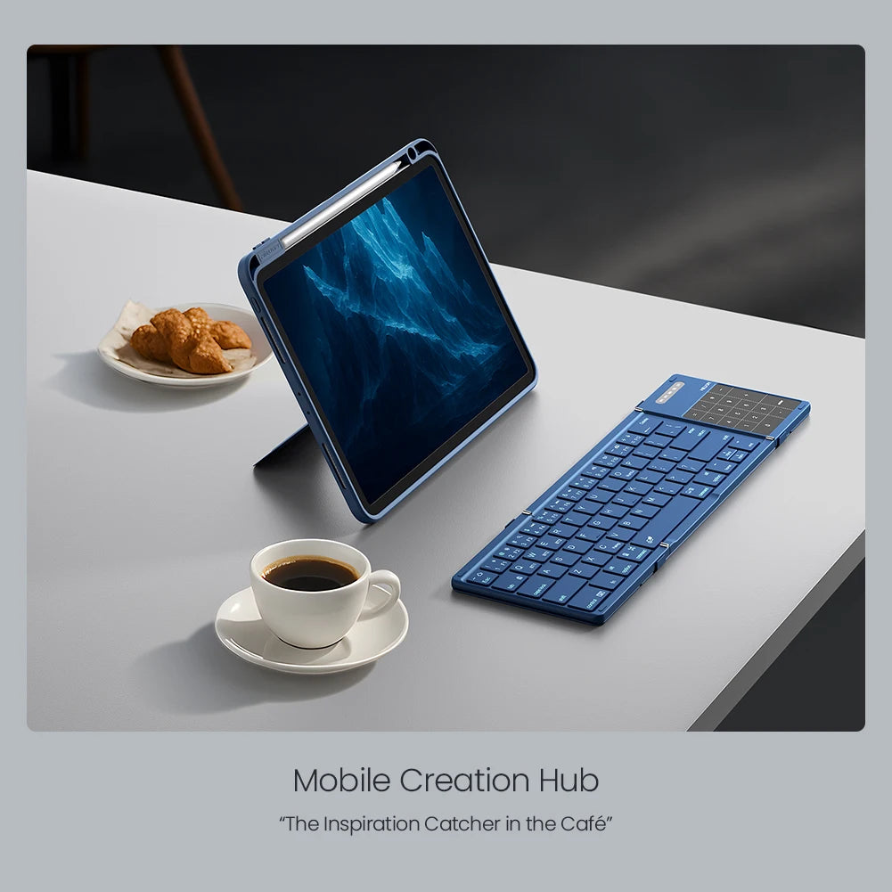 Foldable Bluetooth Keyboard with Touchpad for iPad, Tablet & Laptop