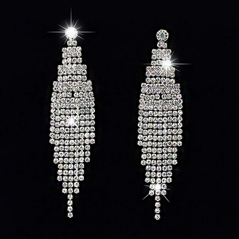 Vintage Crystal Drop Earrings for Women