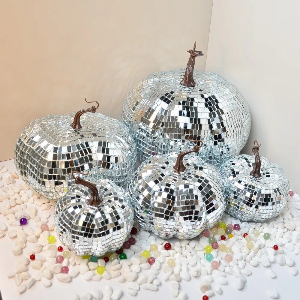 Mirrored Disco Pumpkin Ornament
