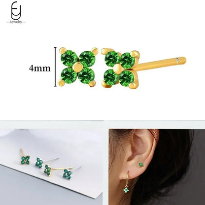 Green Zircon Gold-Tone Earrings