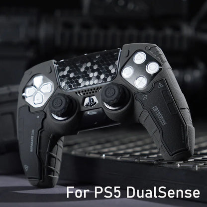 PS5 Controller Silicone Cover – Tactical Style Soft Protector Skin with Thumb Stick Grip Caps & Free Shipping