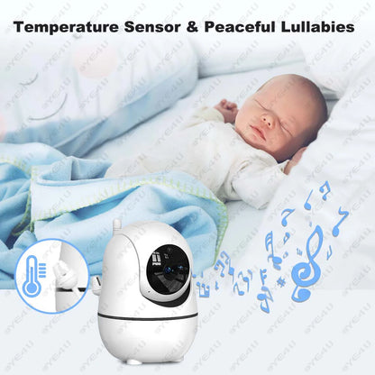 5 Inch Video Baby Monitor with Camera – PTZ Zoom Babyphone with Temperature Sensor, Lullaby & Free Shipping