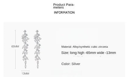 Romantic Sparkling Leaf Drop Earrings