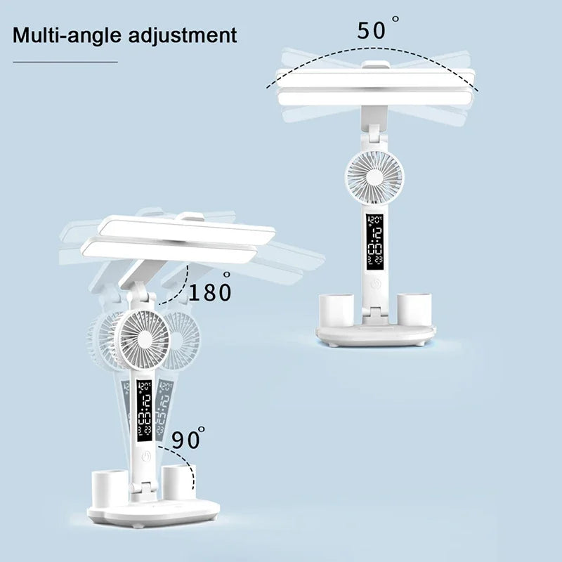 3-in-1 LED Desk Lamp with Fan and Phone Holder