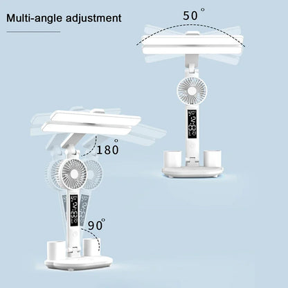 3-in-1 LED Desk Lamp with Fan and Phone Holder
