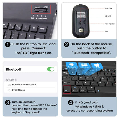 Mini Bluetooth Keyboard Set