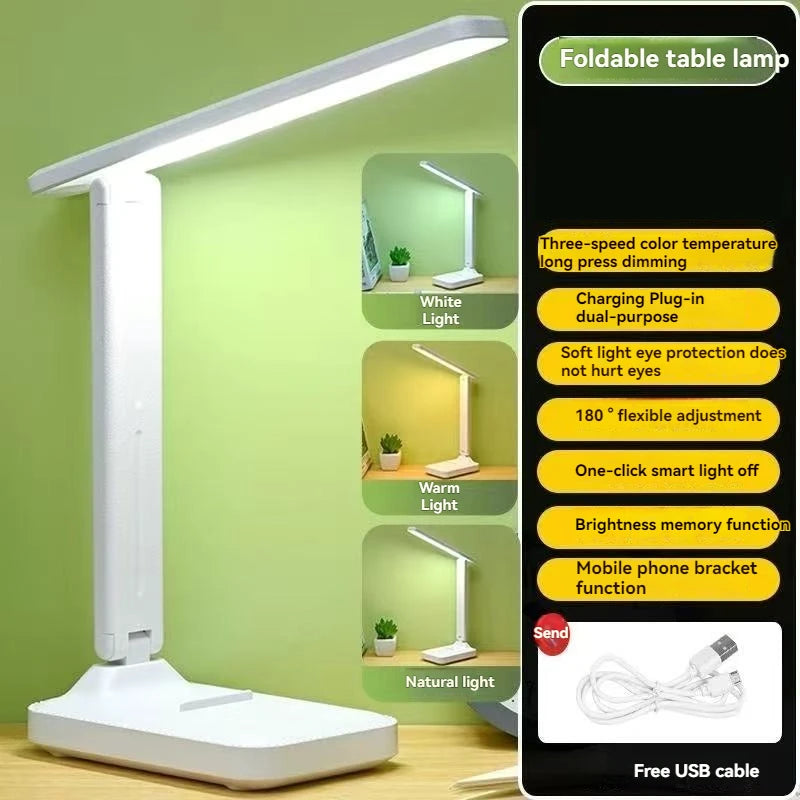 Foldable LED Desk Lamp with Touch Control for Study & Work