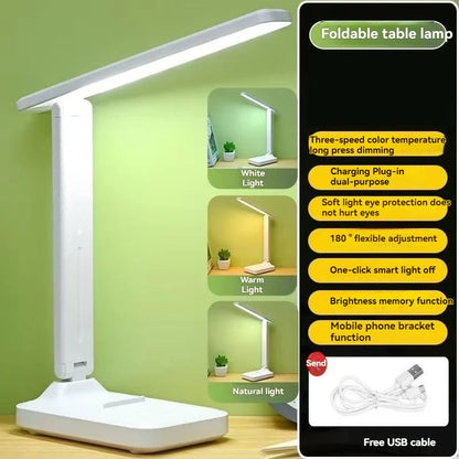 Foldable LED Desk Lamp with Touch Control for Study & Work