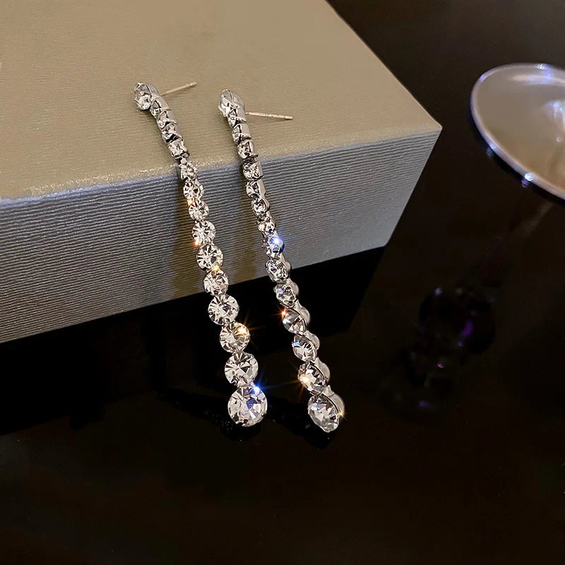Vintage Crystal Drop Earrings for Women