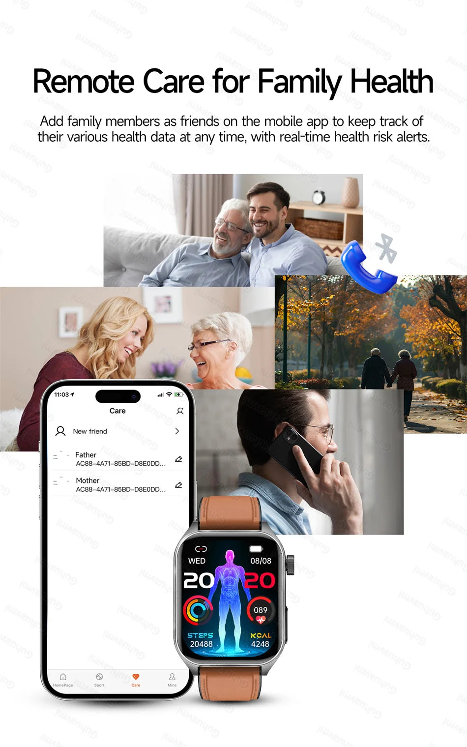 Health Monitoring Smartwatch – Bluetooth Calling Fitness Watch with Free Shipping