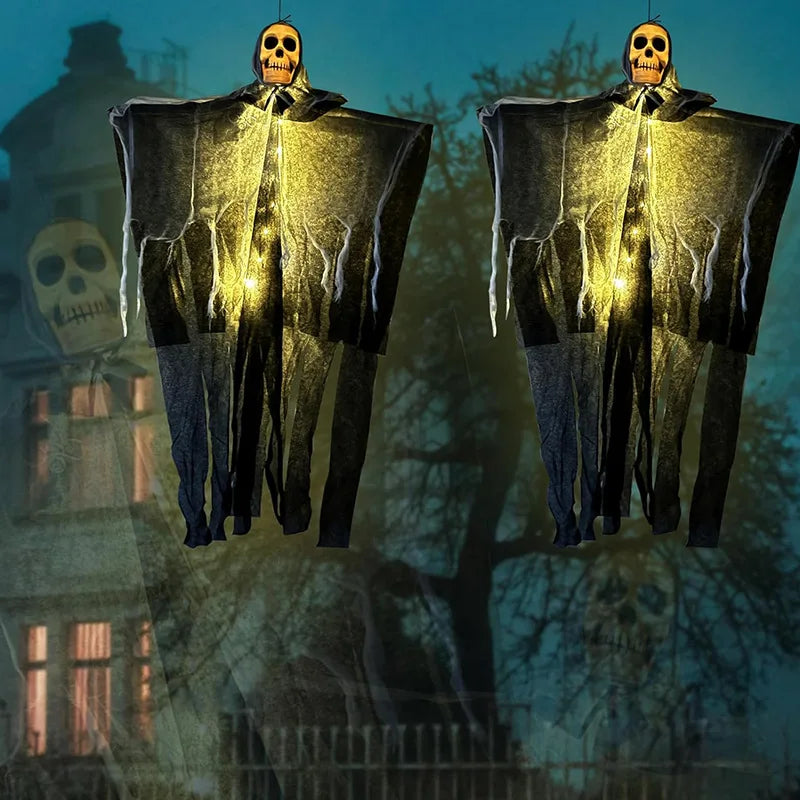 Glowing Hanging Skeleton Ghost Halloween Decoration