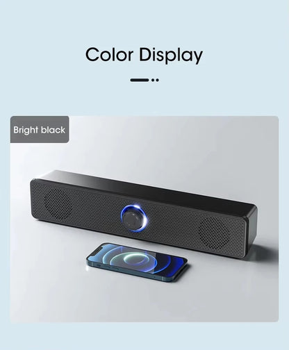 USB Powered PC Soundbar – Wired & Wireless Bluetooth Speaker for Laptop, TV, Gaming & Home Theater with Free Shipping