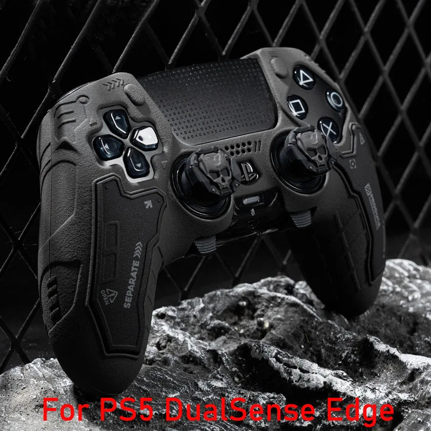 PS5 Controller Silicone Cover – Tactical Style Soft Protector Skin with Thumb Stick Grip Caps & Free Shipping
