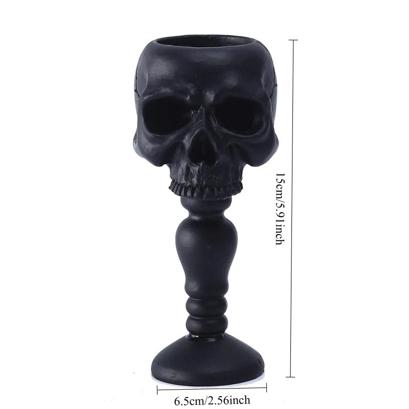 Gothic Skull Resin Candle Holder