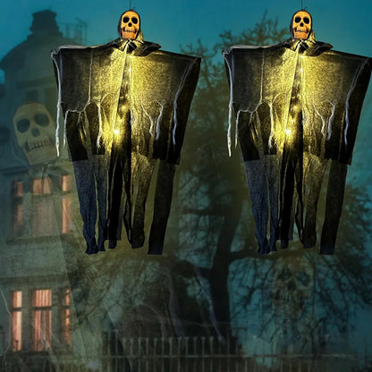 Glowing Hanging Skeleton Ghost Halloween Decoration