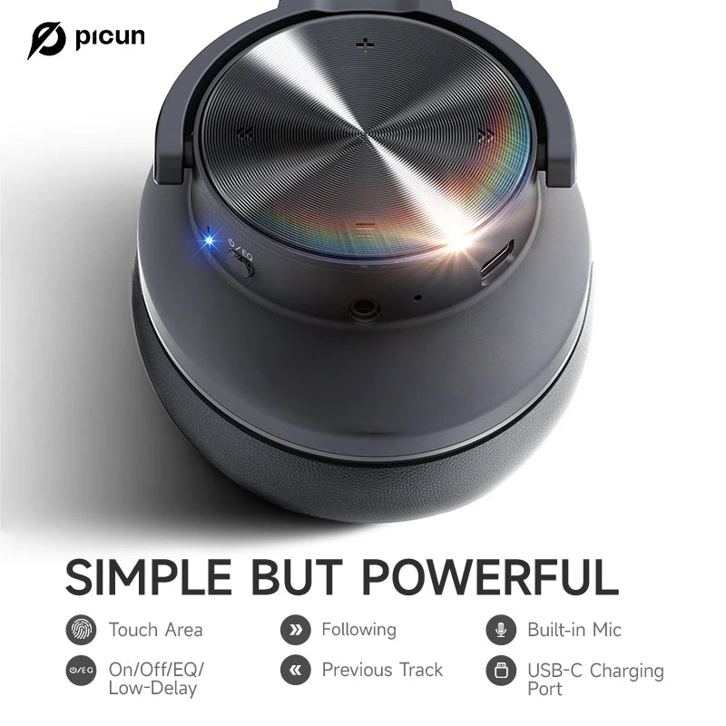 Picun B8 Bluetooth Headphones – 120H Playtime Wireless Over-Ear Headset with Low Latency & Hands-Free Calls