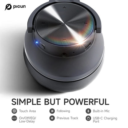 Picun B8 Bluetooth Headphones – 120H Playtime Wireless Over-Ear Headset with Low Latency & Hands-Free Calls