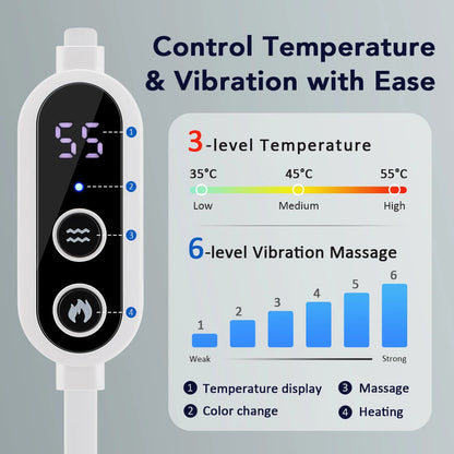 Heated Eye Mask with Vibration Massage – 3 Heat Levels & 6 Modes