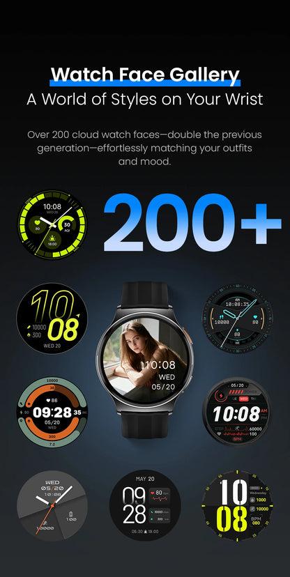 HAYLOU Solar Lite 2 Smartwatch – 1.43” AMOLED Fitness Watch with 24H Health Monitoring, 150+ Sports Modes & Voice Calling