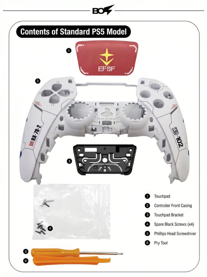 PS5 Controller Mecha Style Shell – Custom Faceplate Cover with Touchpad for DualSense Controller & Free Shipping