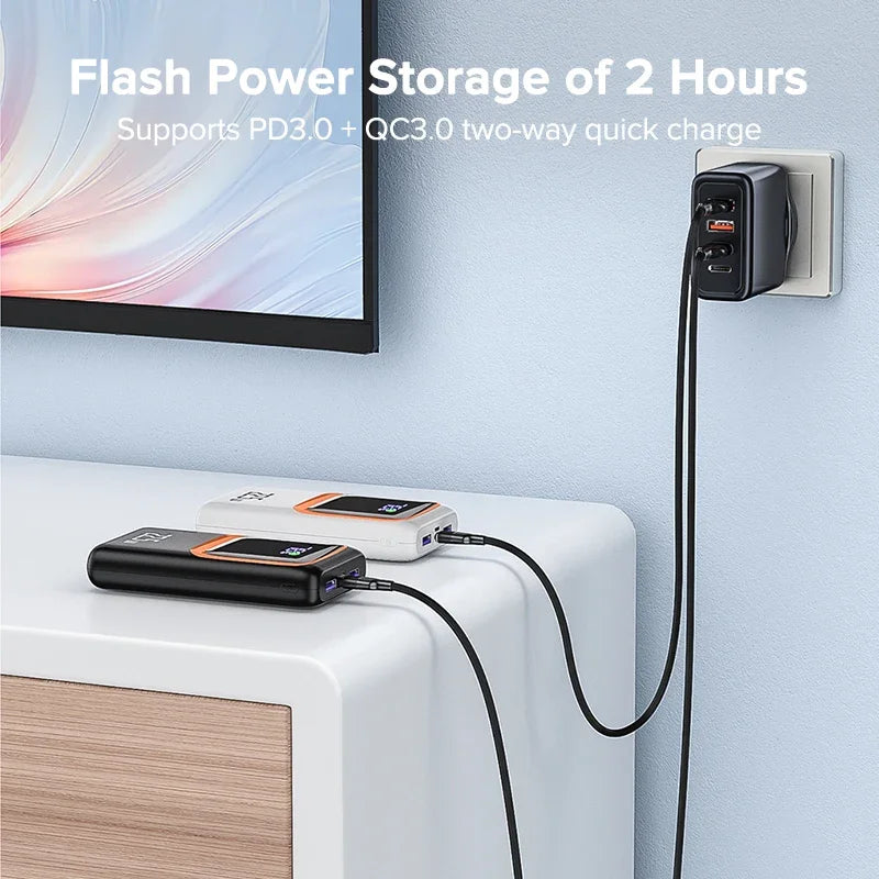 QOOVI 20000mAh Power Bank – PD 22.5W Fast Charging Portable Charger with Digital Display & Free Shipping