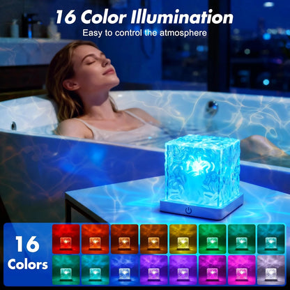 Rechargeable Ocean Wave Shower Light – 16 Color Bathroom Spa Lamp