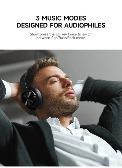 Picun B8 Bluetooth Headphones – 120H Playtime Wireless Over-Ear Headset with Low Latency & Hands-Free Calls