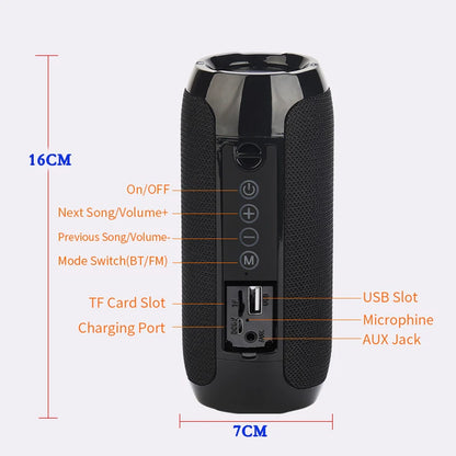 Portable Wireless Bluetooth Speaker – Mini Outdoor Bass Speaker with FM Radio, Hands-Free Call & Free Shipping