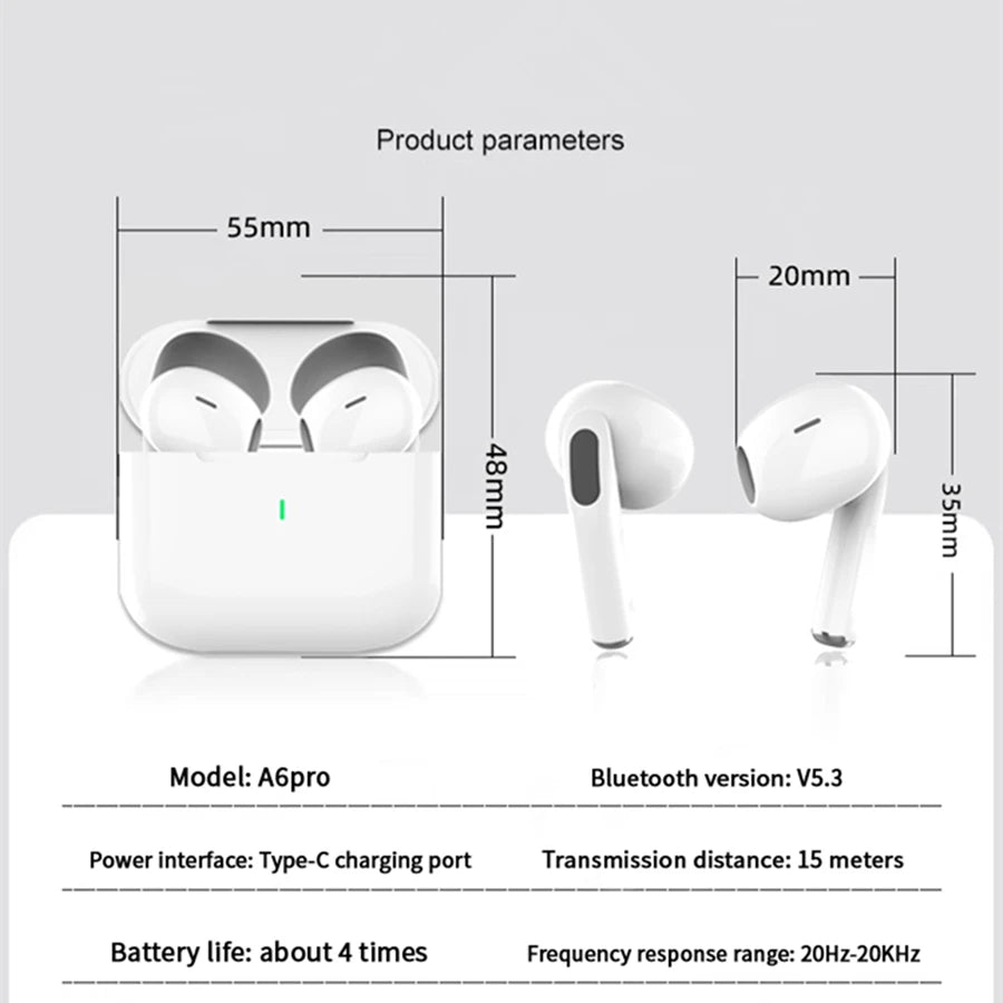 Air Pro True Wireless Earbuds – Bluetooth 5.3 ANC Noise Reduction Earphones with Charging Case & Free Shipping