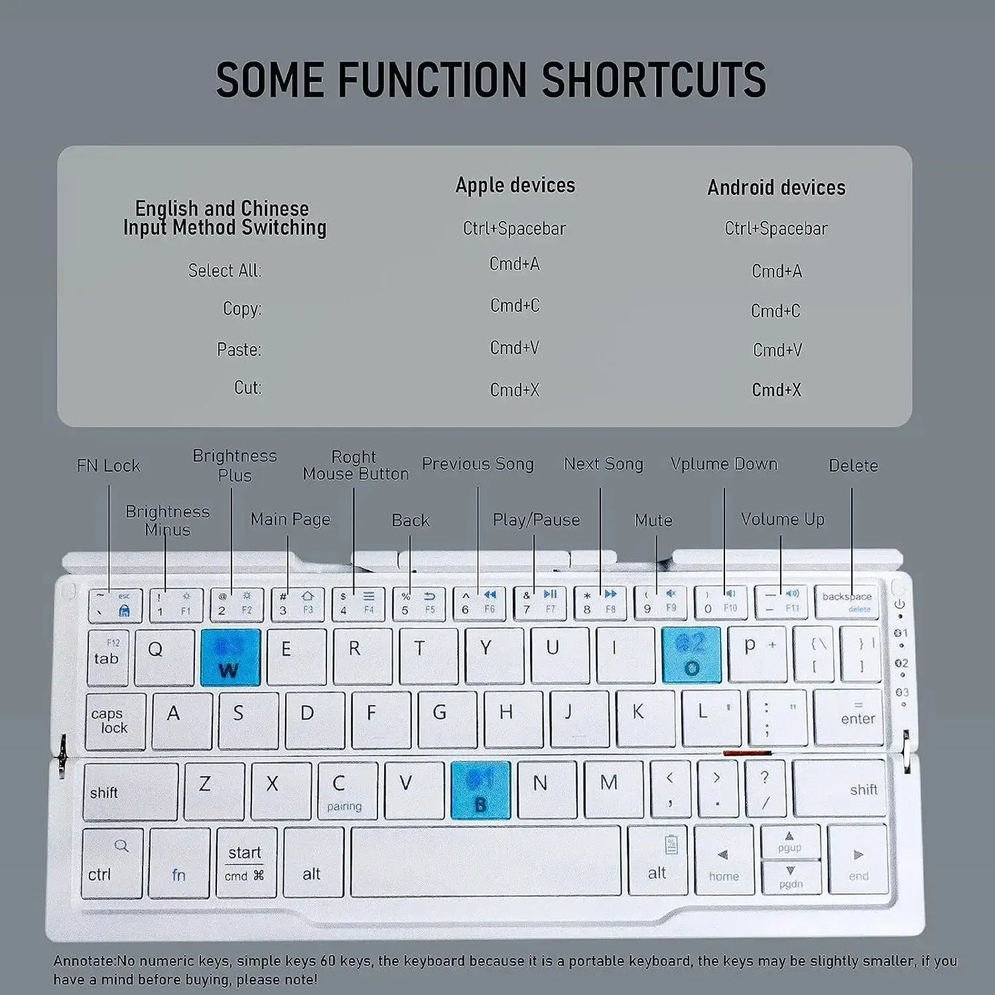 Mini Foldable Bluetooth Keyboard