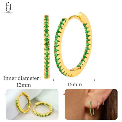 Green Zircon Gold-Tone Earrings