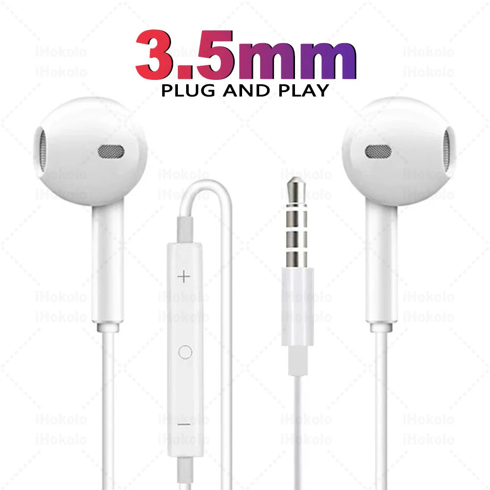 Original Wired Earphones For Apple iPhone 17 Pro Max16 15 14 13 12 11 Mini USB C Headphones Type C With Microphone Stereo Earbud