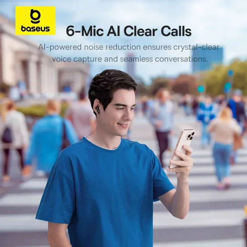 Baseus EP10 Pro ANC Wireless Earbuds – Bluetooth 6.0 Hi-Res Earphones with 50dB Noise Cancelling & 55H Playtime