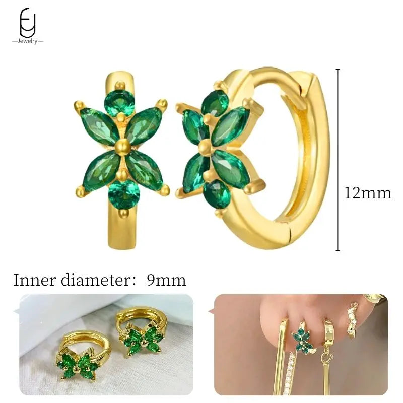 Green Zircon Gold-Tone Earrings