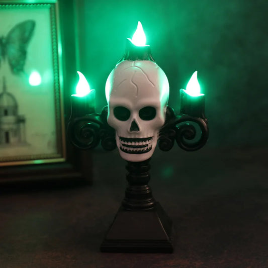 Skull Candelabra LED Halloween Light