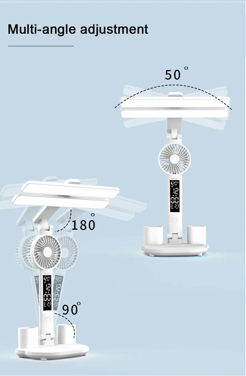 3-in-1 LED Desk Lamp with Fan and Phone Holder