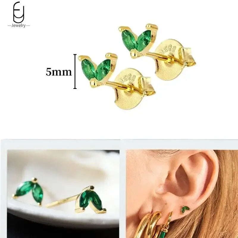 Green Zircon Gold-Tone Earrings