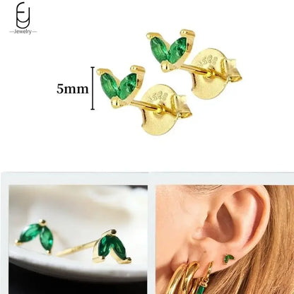 Green Zircon Gold-Tone Earrings