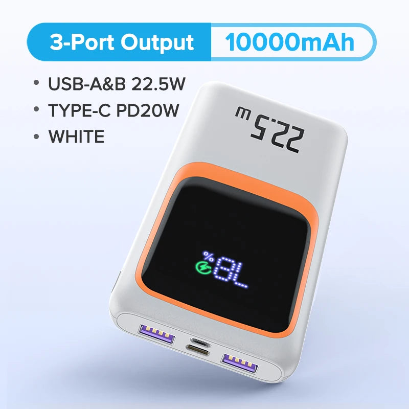 QOOVI 20000mAh Power Bank – PD 22.5W Fast Charging Portable Charger with Digital Display & Free Shipping