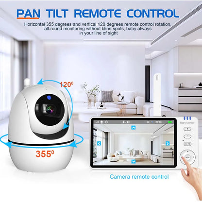 5 Inch Video Baby Monitor with Camera – PTZ Zoom Babyphone with Temperature Sensor, Lullaby & Free Shipping