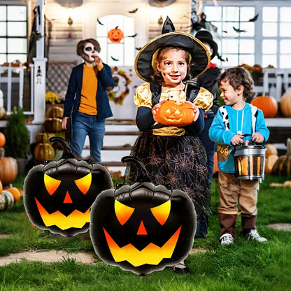 3-Piece Black Pumpkin Balloon Set – Halloween Decor